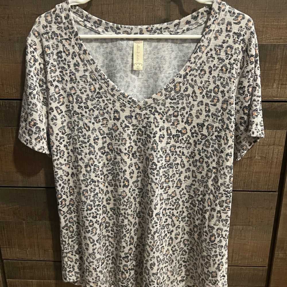 Altr'd State Cheetah V Neck Shirt